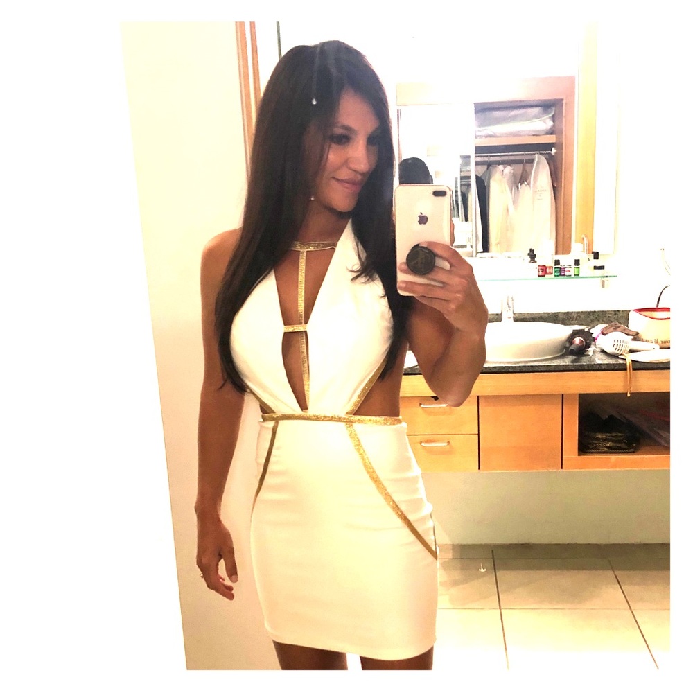 ⚜️ Tobi White Goddess Mini  with Gold Trim⚜️